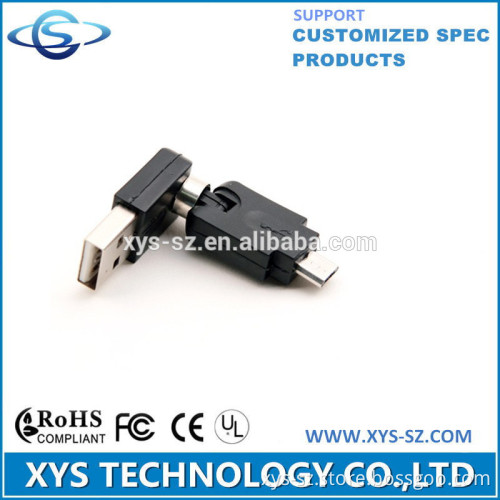 usb a male to micro 360 degree rotating adapter